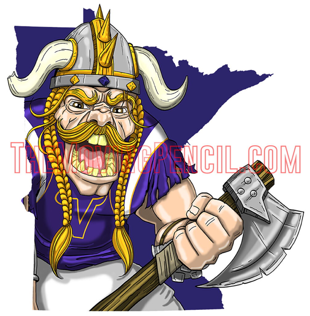 Minnesota Vikings - State Outline NFL Football Print – Fan Decor